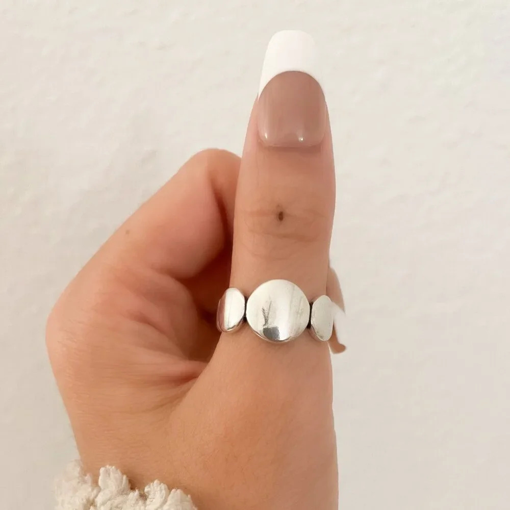 925 Sterling Silver Oval Ring Minimalist Ring Round Circle Ring Round Ring Band - Picture 10 of 10